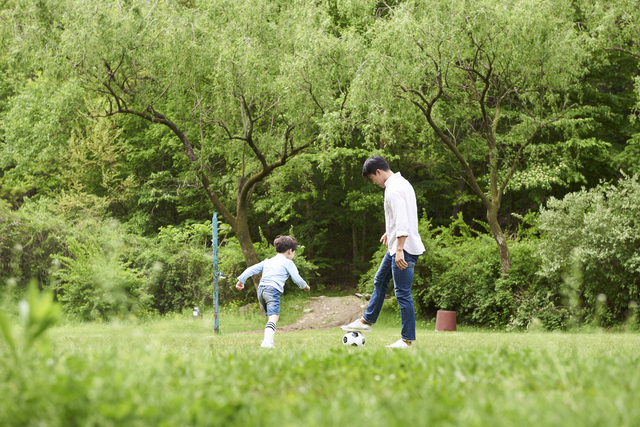 息子とサッカー