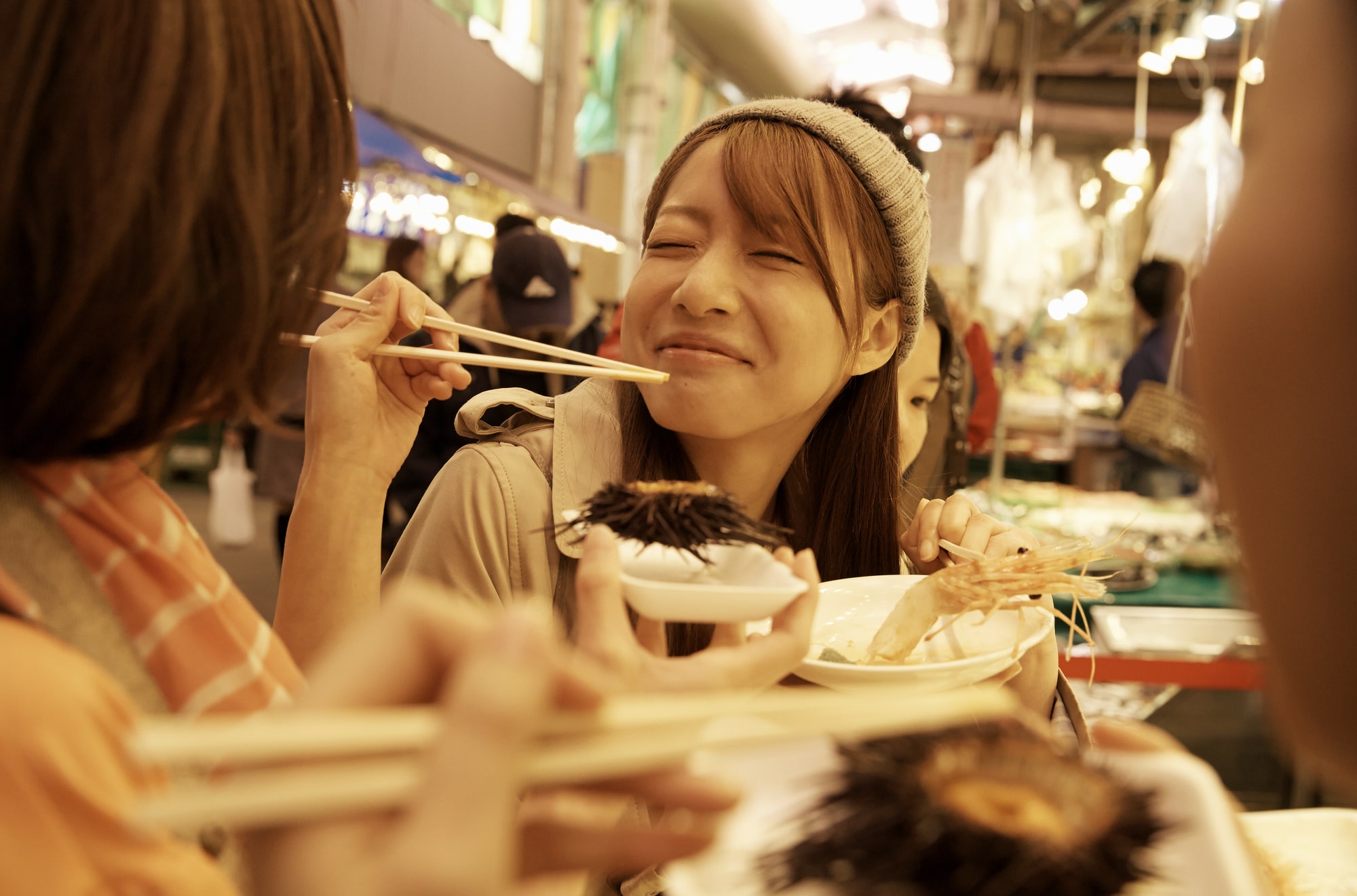 彼女も魚介類が好物