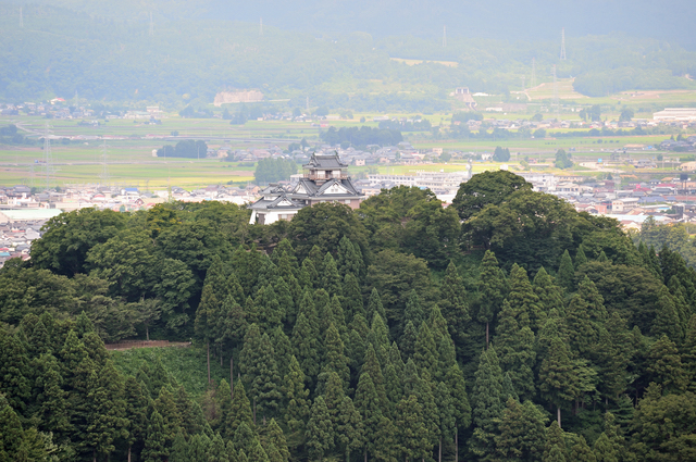 大野の町を見下ろす越前大野城