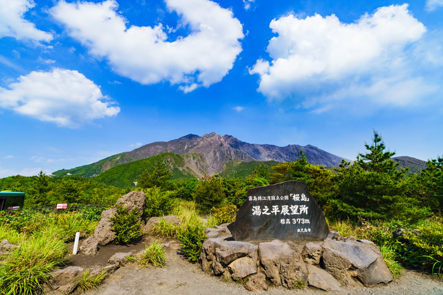 湯之平展望所から見た桜島