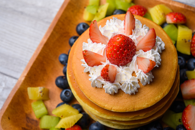 流行りの感じのパンケーキももちろんおいしい