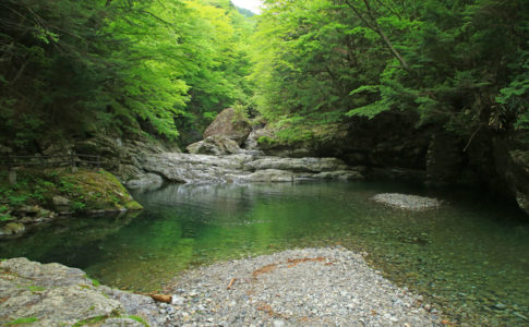 みたらい渓谷は川遊びも出来る