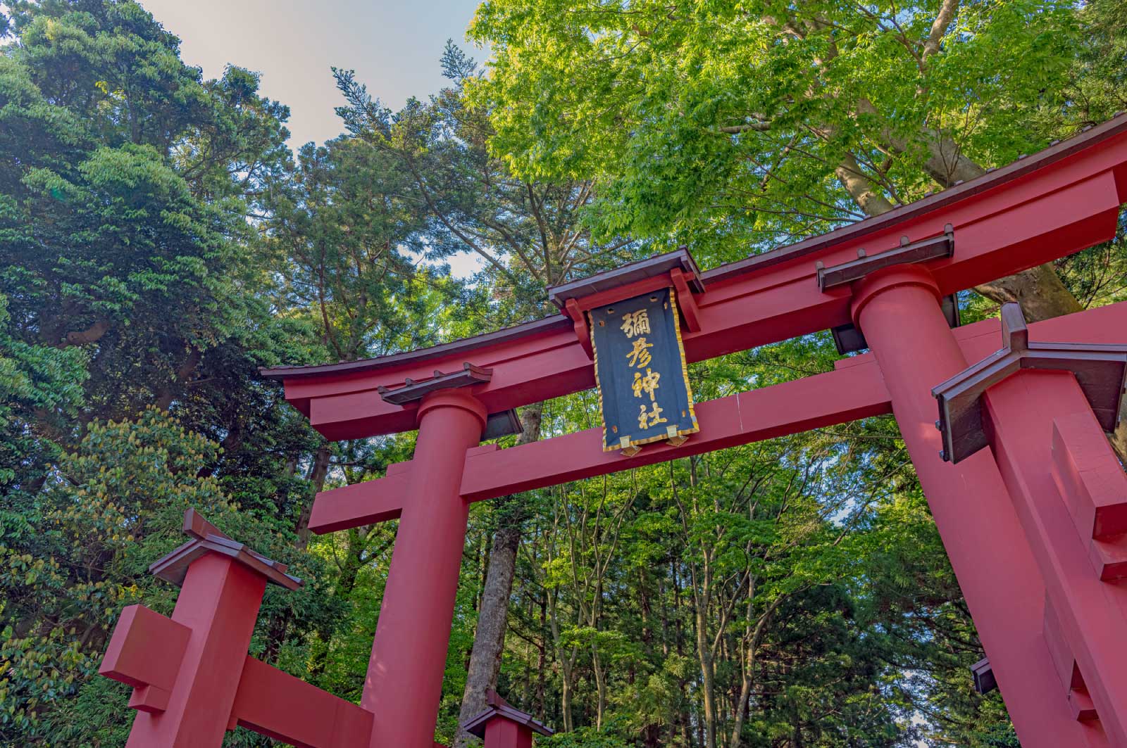 山の麓の神社