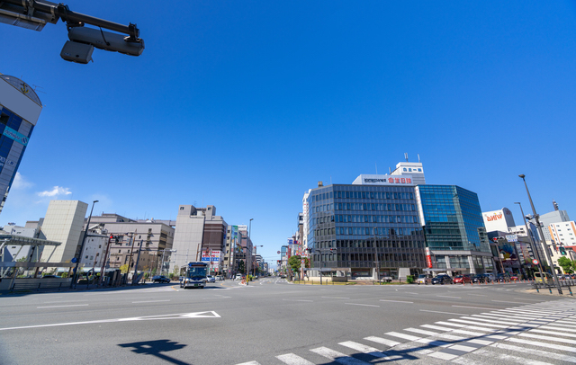 大分駅前の景色