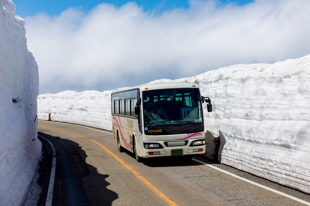 バスで行く「雪の大谷」