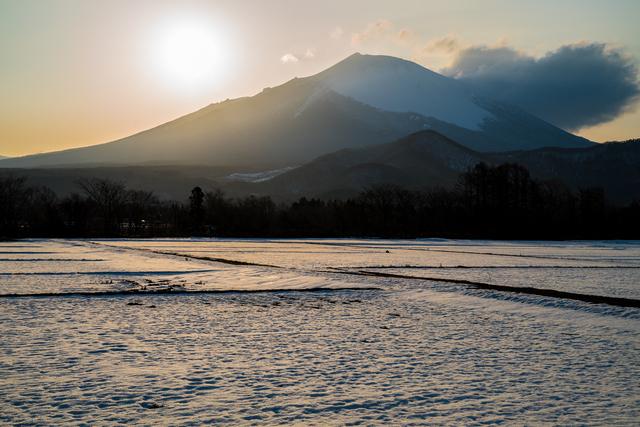 雪化粧の岩手山