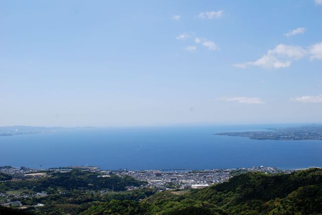 目の前に広がる別府湾