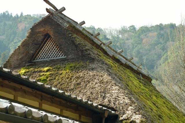 三州足助屋敷で見た茅葺屋根