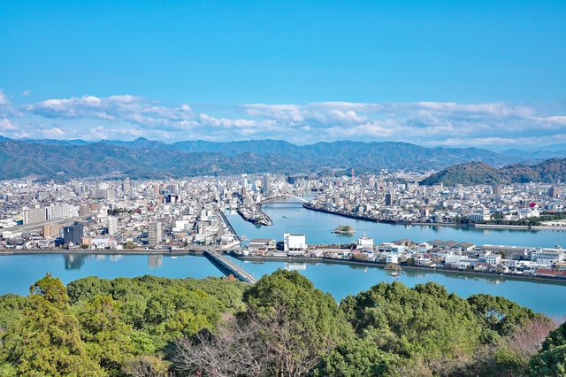 五台山から高知市内の眺め